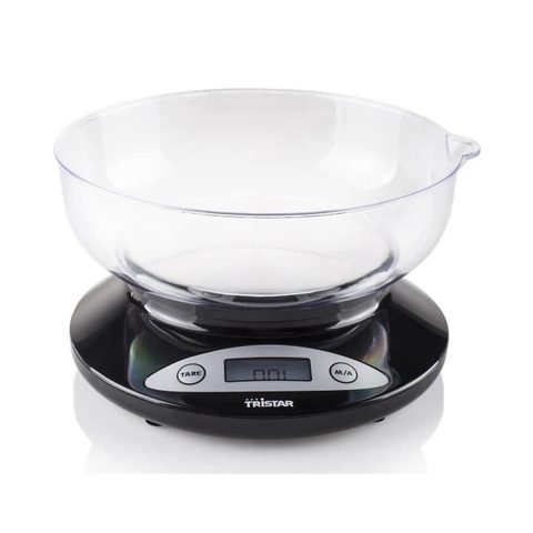 Tristar Balance de cuisine numérique KW-2430 2 kg, précision 1 g, bol mesureur