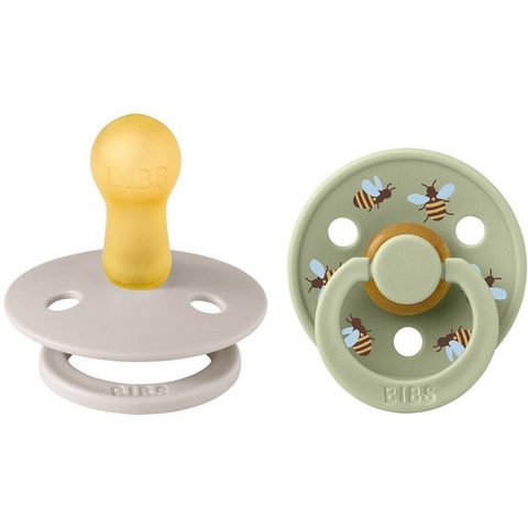 Bibs Sucette bébé - Studio Colour - Ronde - T2 - Caoutchouc naturel - Mushroom Mix - Pack de 2