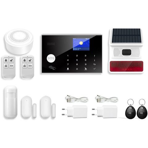 Link2home Kit alarme sans fil - Contrôle smartphone - Sirènes 90/100 dB - Accessoires complets + badges RFID