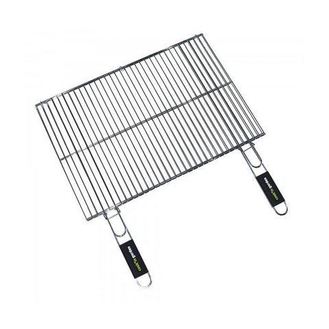 Cook'in Garden Grille Acier Pour Barbecue Charbon - Grille rectangulaire double - 60 x 40 cm Noir