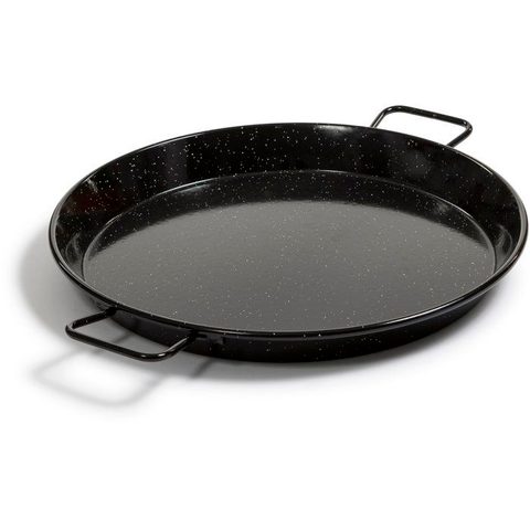 Garcima Poele a paella en acier emaile 34 cm noire pour 6 portions