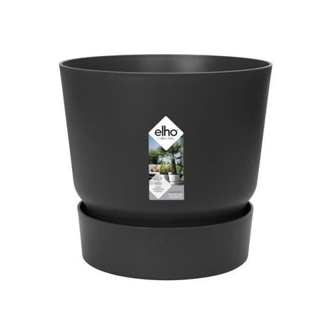Elho Pot de fleurs rond Greenville 30 - Extérieur - Ø 29 5 x H 27 8 cm - Vivre