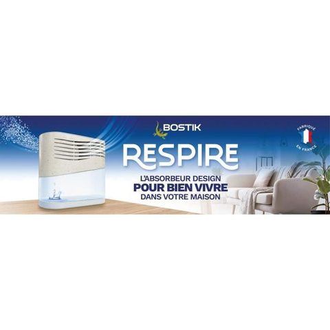 Bostik Absorbeur d'humidité avec 2 tablettes de 250 g Respire pour surface de 25 m²