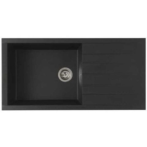 Stradour Evier à encastrer CUBE en SMC NOIR PAILLETE - 06 1 bac dim. 100 * 50 cm vidage manuel