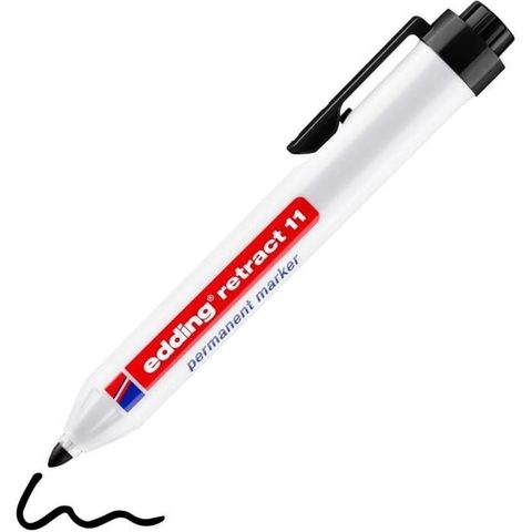 Edding Marqueur permanent rétractable tout matériaux e-11 Noir