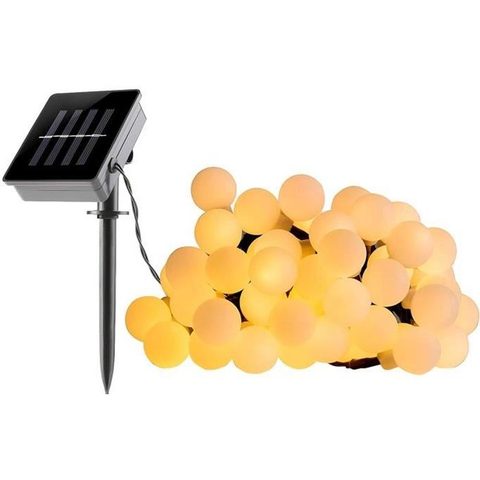 Lumisky Guirlande solaire LED 6,9 m 60 ampoules blanc chaud IP44 Billy