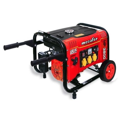 Mecafer Groupe électrogène 3000 W - carburant SP95 et SP98 - autonomie 10 h - L.60 x l.45 x H.45 cm - MF3800