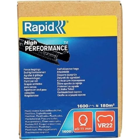 Rapid Agrafes grillage plastifiées noir VR22 de
