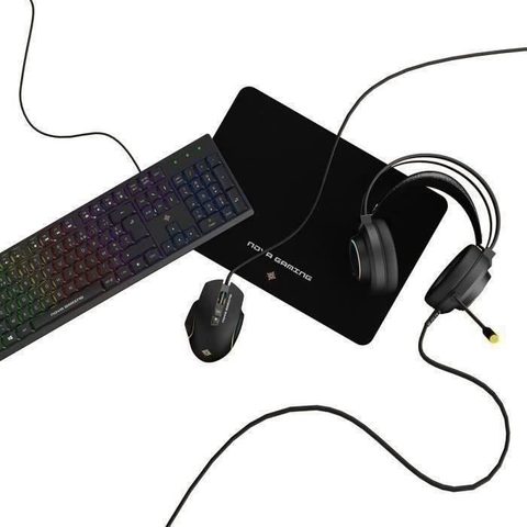 Mobility Pack gaming 4 en 1 RGB - Aquila - Clavier + Casque + Souris + Tapis