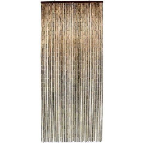 Morel Rideau de porte Acajou bâtonnets bambou vernis - 90x200 cm Marron