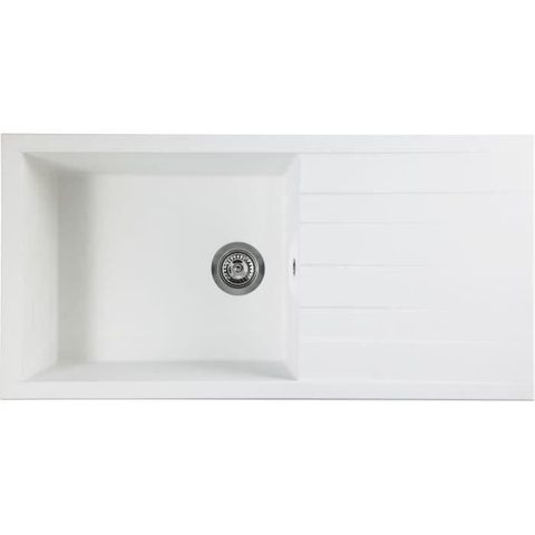 Stradour Evier à encastrer CUBE en SMC BLANC UNI - 17 1 bac dim. 100 * 50 cm vidage manuel