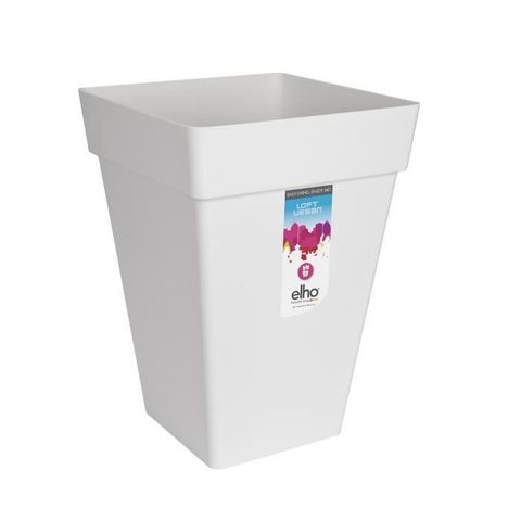 Elho Pot de fleurs carré haut 30 - Blanc - Loft Urban - 100% recyclé
