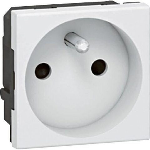 Legrand Prise précâblée encastrée 2P+T 16A Mosaic blanc