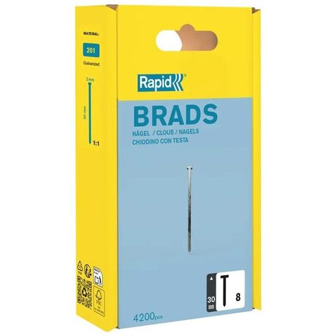 Rapid Clou N°8/30 mm galvanisé en boîte de 4200 pièces