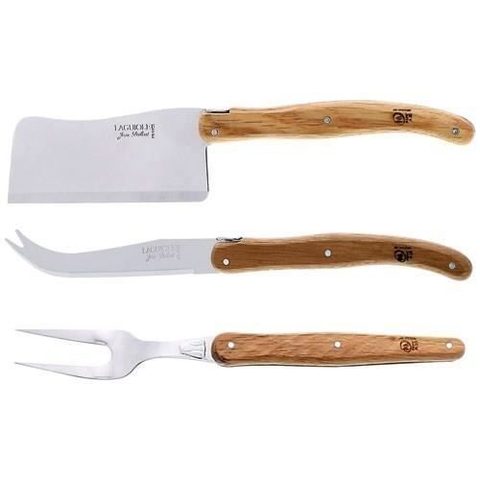 Jean Dubost Set à fromage 3 pièces 97146 laguiole chêne