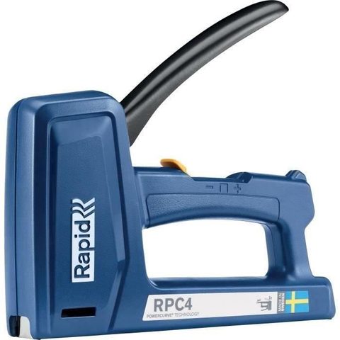 Rapid Agrafeuse manuelle - RPC4 - Pour isolation - Pour bricolage - Pour agrafes et clous - 4 en 1 - 4 projectiles - (5001631)