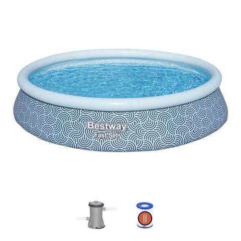 Bestway Piscine autoportante ronde 396 x 84 cm Fast Set avec pompe