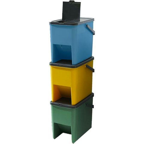 Kitchen Move 3 poubelle tri Sélectif BERGEN vert bleu jaune 3x20L