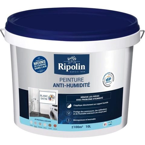 Ripolin Peinture anti-humidité - 424185 - Blanc - Satin - 10 L
