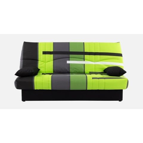 Conforteam Banquette clic-clac - 3 places - Coton piste vert - 190 x 92 x 96 cm