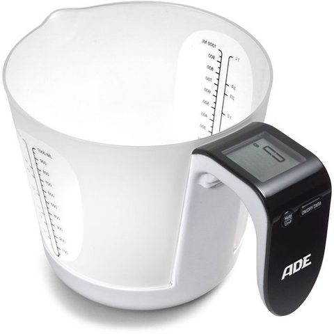 Ade Balance de cuisine Franca 3 kg avec gobelet doseur 1 L écran LCD 29x29 mm