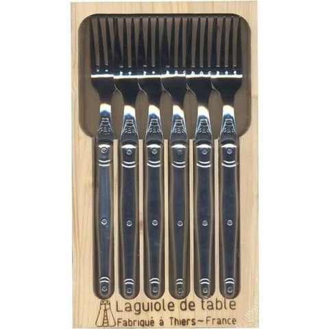 Jean Dubost C 6 fourchettes de table Laguiole en