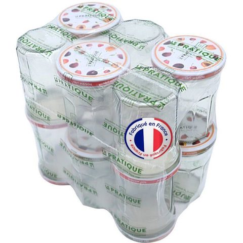 Le Pratique Bocal à confiture pack de 12, verre transparent 385 ml, couvercle twist-off ø82 mm, hauteur 12 cm