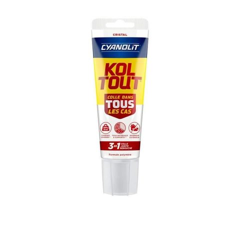 Cyanolit Colle de fixation et détanchéité - Cristal - Tube 125 ml - Transparent - Pratique et flexible