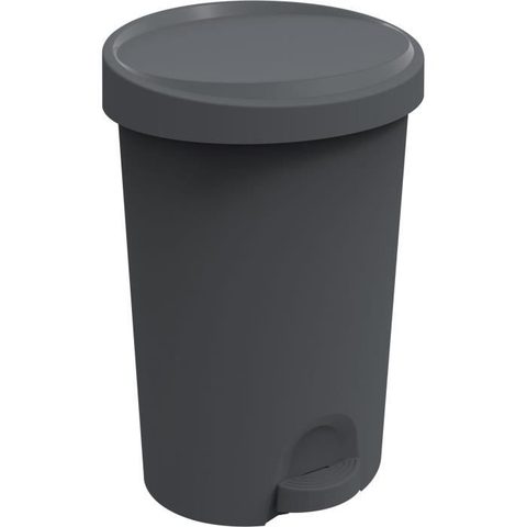 EDA Poubelle 27 L Stepy - Apédale - Pour sac 30 L - 35 4 x 30 3 x 52 2 cm - Gris anthracite - En plastique
