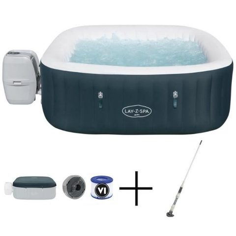 Bestway Spa gonflable carré Lay-Z-Spa Ibiza AirJet EnergySense 4-6 personnes