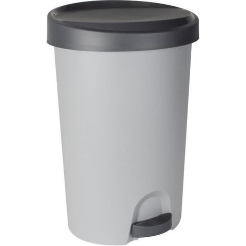 EDA Poubelle 27 L Stepy - Apédale - Pour sac 30 L - 35 4 x 30 3 x 52 2 cm - Gris béton - En plastique