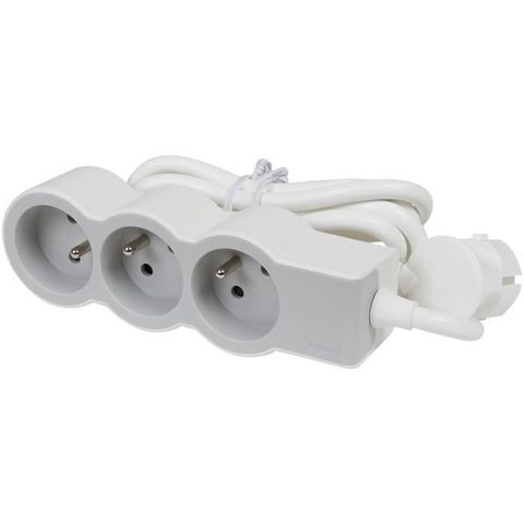 Legrand Multiprise 3 prises blanc et gris 1.5 m
