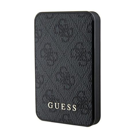 Guess 4G Cuir Métal Logo - Power Bank 5000 mAh 15W Noir