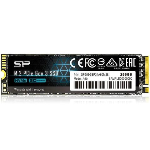SP Silicon Power Disque SSD Interne - Silicon Power - P34A60 256Go - NVMe PCIe Gen3x4 M.2 Lecture Écriture 2200 1600 Mo/s