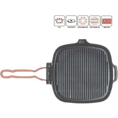 Invicta Grill carré 25.5 x 23.5 cm en fonte