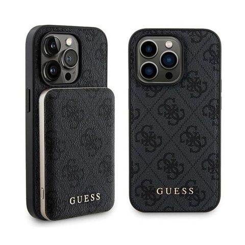Guess Bundle Pack MagSafe 4G Metal Gold Logo - Ensemble coque + Power Bank 5000mAh MagSafe iPhone 14 Pro Max