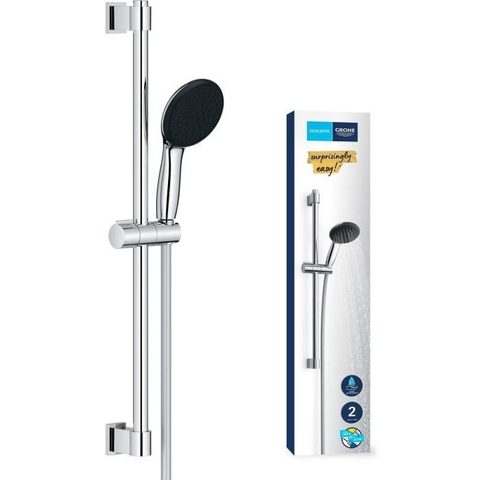 Grohe Ensemble de douche avec pommeau 2 jets barre 60cm et flexible 1 75m - Vitalio Start 110 27948001 - Economie deau