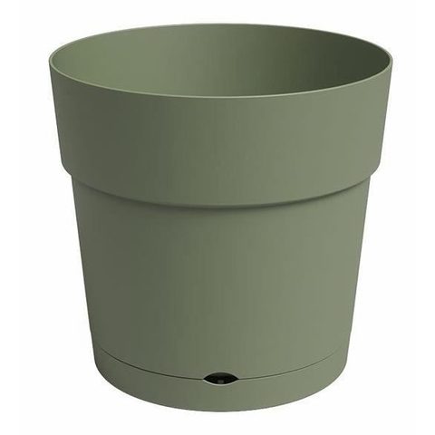 Artevasi Pot de fleur avec réserve deau CAPRI - Plastique - Vent cendré - Rond - L49 5 x P49 5 x H47 2 cm