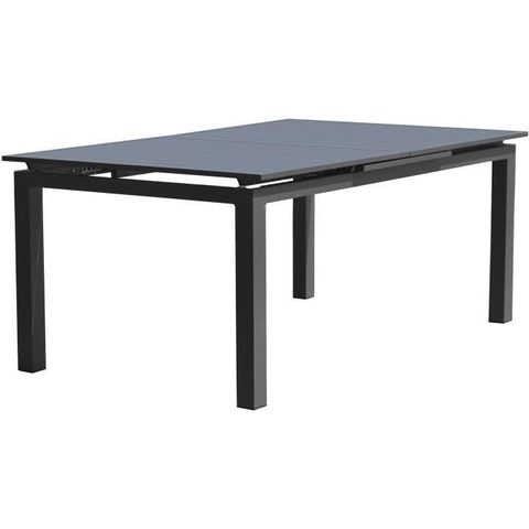 DCB Garden Table de jardin rectangulaire extensible - Gris anthracite - Aluminium - 10 personnes - 180/240 x 100 cm - MIAMI
