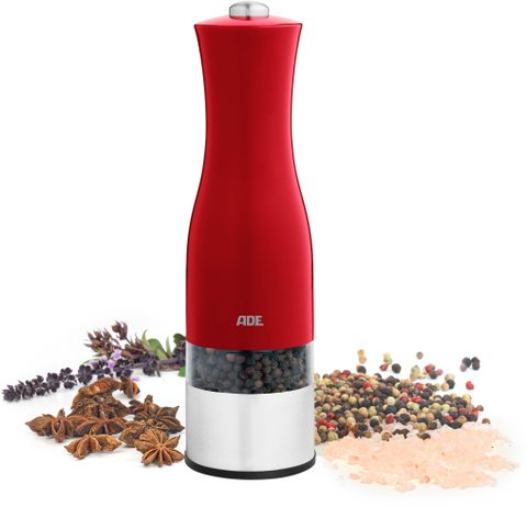 ADE Moulin Poivre/Sel électrique - KITCHEN GADGETS - Acier inoxydable/plastique - H 22 5 cm - Inclus 6 pilles AAA