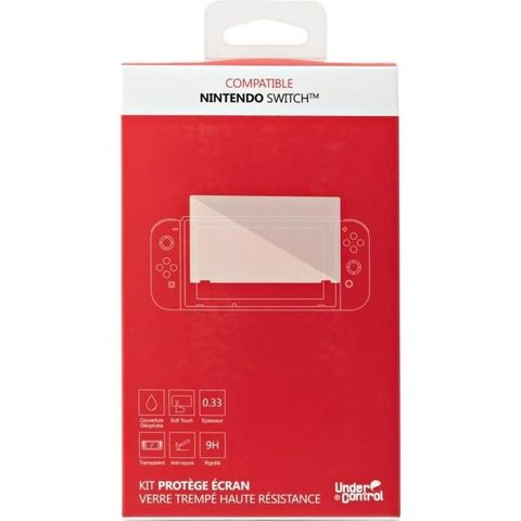 Under Control Kit De Protection Écran - Verre Trempé - Haute Résistance - Compatible Nintendo Switch Blanc