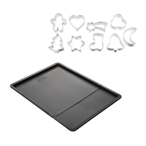 Zenker Ensemble avec plaque à pâtisserie extensible et 9 emporte-pièces sur cintre
