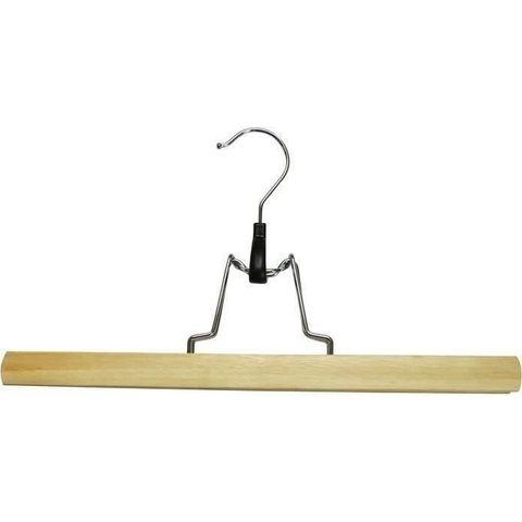 Thomas Pince en bois verni - 30 cm - Hêtre naturel - Crochet en métal - Protection feutrine