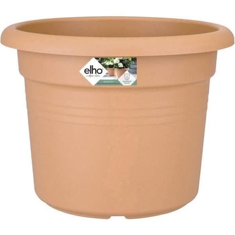 Elho Pot de fleurs - GREEN BASICS - Plastique - Terre Cuite Doux - Rond - 38,8xH30cm - 100% récyclé