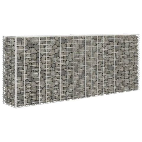 Vidaxl Panier de Gabion Acier Galvanisé Argenté 85x30x200 cm Clôture de Jardin 142359