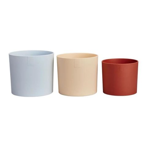 Elho Pot de fleur - Lex Pott - Set 14 - Bleu Rose Orange - L 14 x B 13.8 x H 12 cm - Intérieur - 100% recyclé