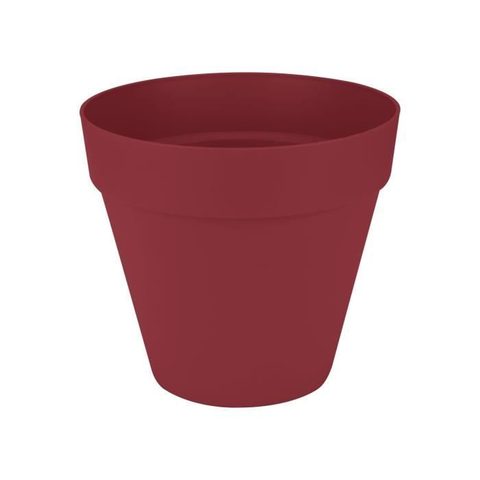 Elho Pot de fleur - Loft Urban Rond - Roues 40 - Rouge - L 39 x B 38.5 x H 35 cm - Extérieur - 100% recyclé