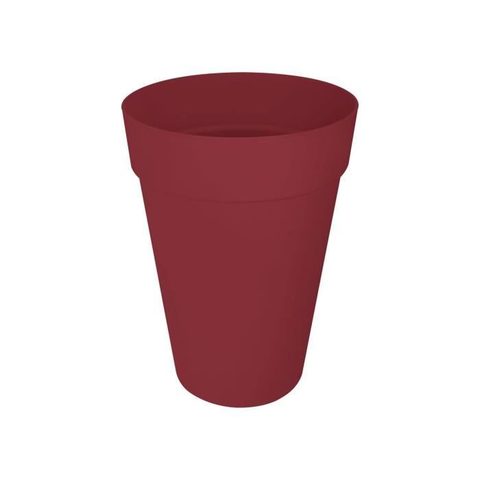 Elho Pot de fleur - Loft Urban Rond - Haut 35 - Rouge - L 34 x B 33.5 x H 45 cm - Extérieur - 100% recyclé