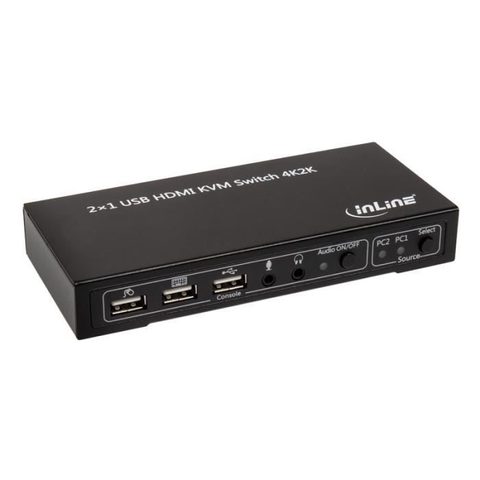 InLine KVM Switch - 2-voie HDMI - Résolution 4K2K - Audio - 2 Ports USB