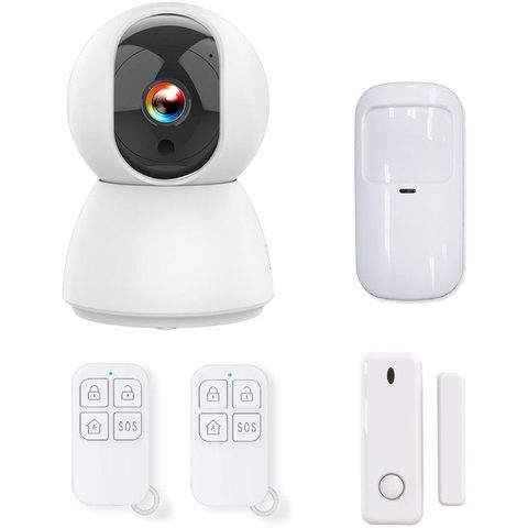 Kyf Système d'alarme connecté Caméra rotative 4MP avec Sirène intégrée
